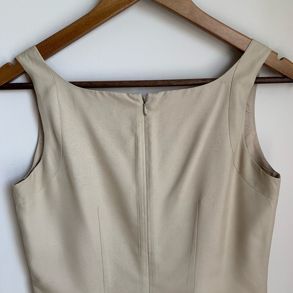 🆕 Silk Champagne Shift Floral Embroidered Dress - Picture 7 of 9